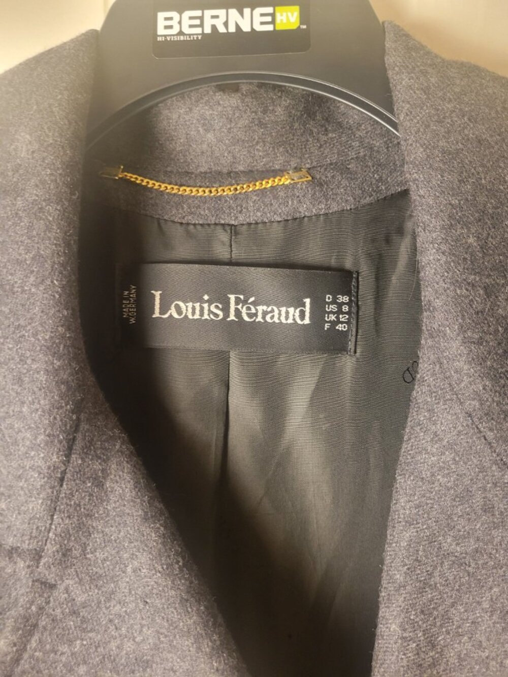 Louis Feraud Vintage Virgin Wool Maxi Coat Gray Made W Germany US 8 - Picture 3 of 11